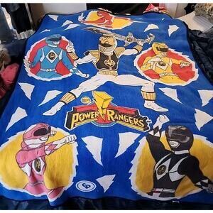 Vintage 90s Saban Mighty Morphin Power Rangers Blanket 90" x 58" Large RARE MMPR